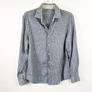 Tasso Elba button down linen blend shirt